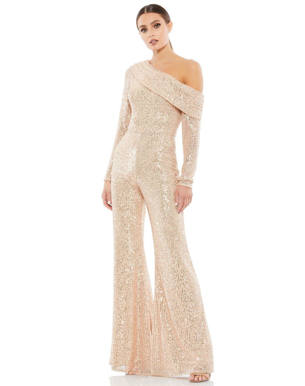 Formal One Shoulder Jumpsuit One Shoulder Detail Mac Duggal 26596