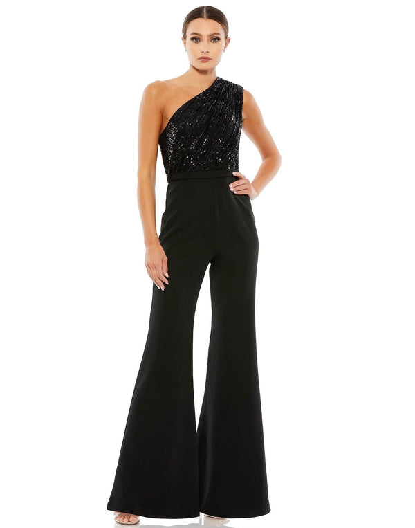 Formal One Shoulder Jumpsuit One Shoulder Detail Mac Duggal 26716