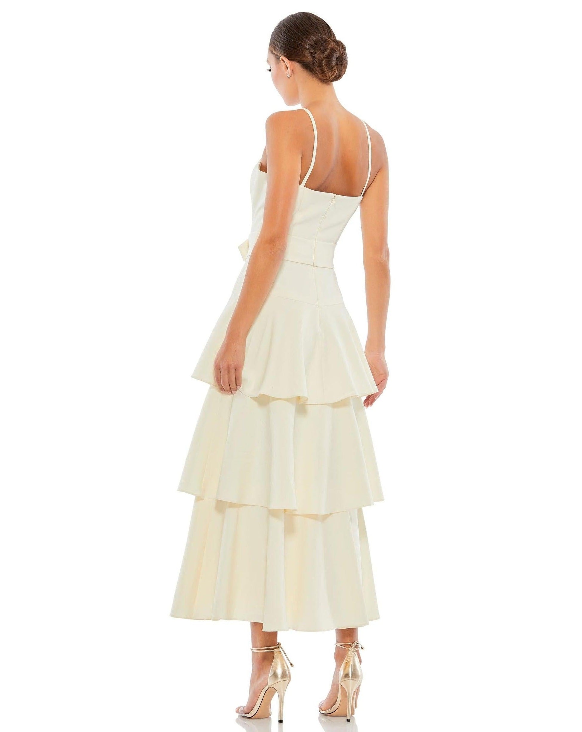 Mac Duggal 26629 Formal Ruffled Skirt Midi Dress