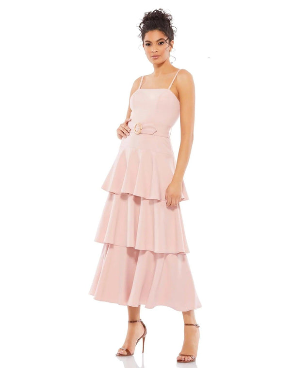 Formal Ruffled Skirt Midi Dress Ruffled Skirt Detail Mac Duggal 26629