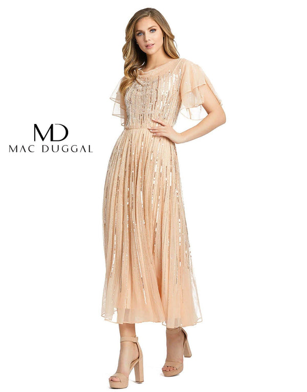Formal Ruffled Sleeve Sequins Dress Ruffled Sleeves Mac Duggal 10583