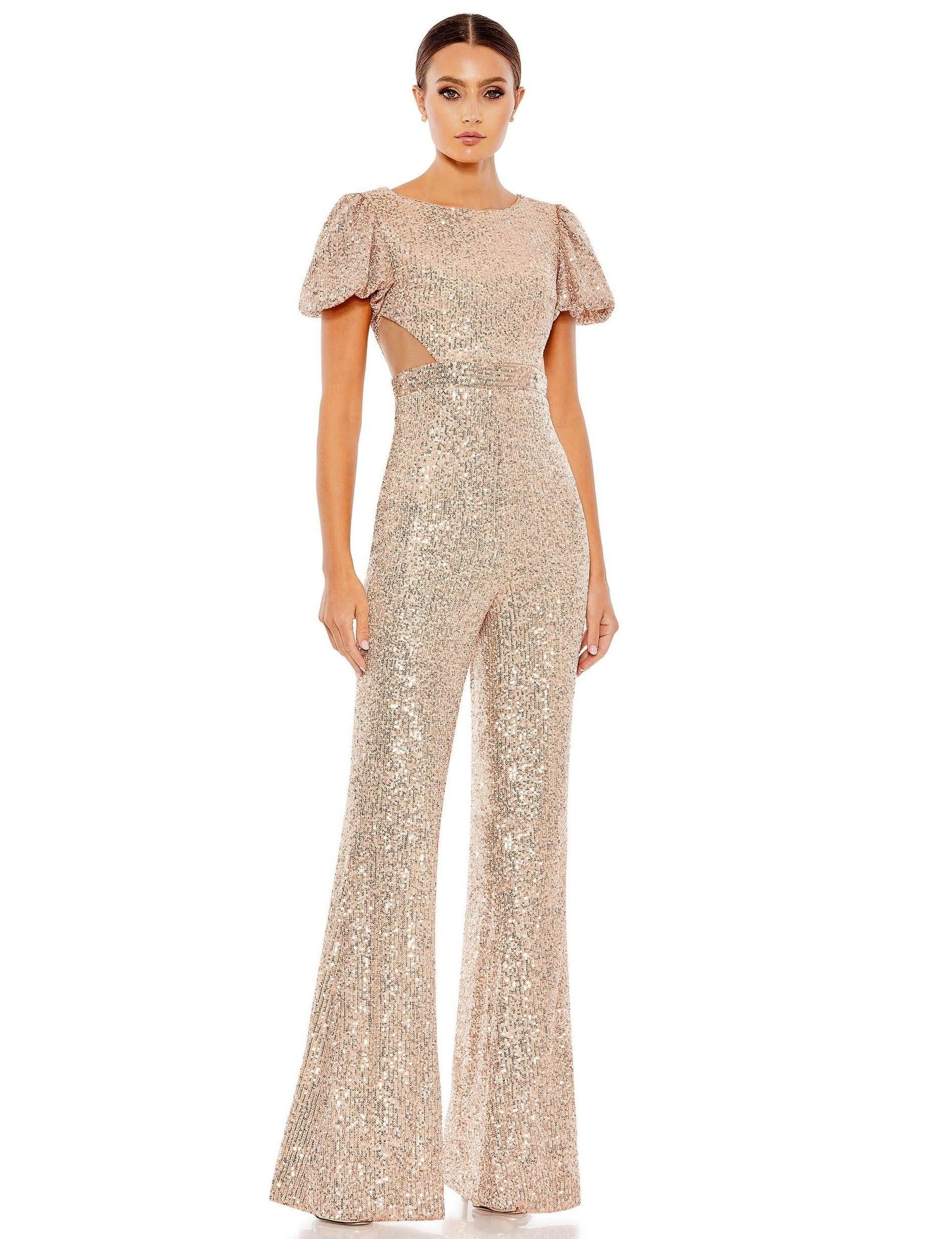 Mac Duggal Formal Short Puff Sleeve Jumpsuit 11273 - The Dress Outlet