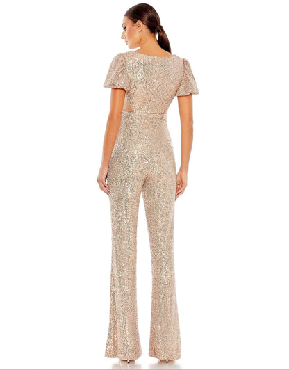 Mac Duggal Formal Short Puff Sleeve Jumpsuit 11273 - The Dress Outlet