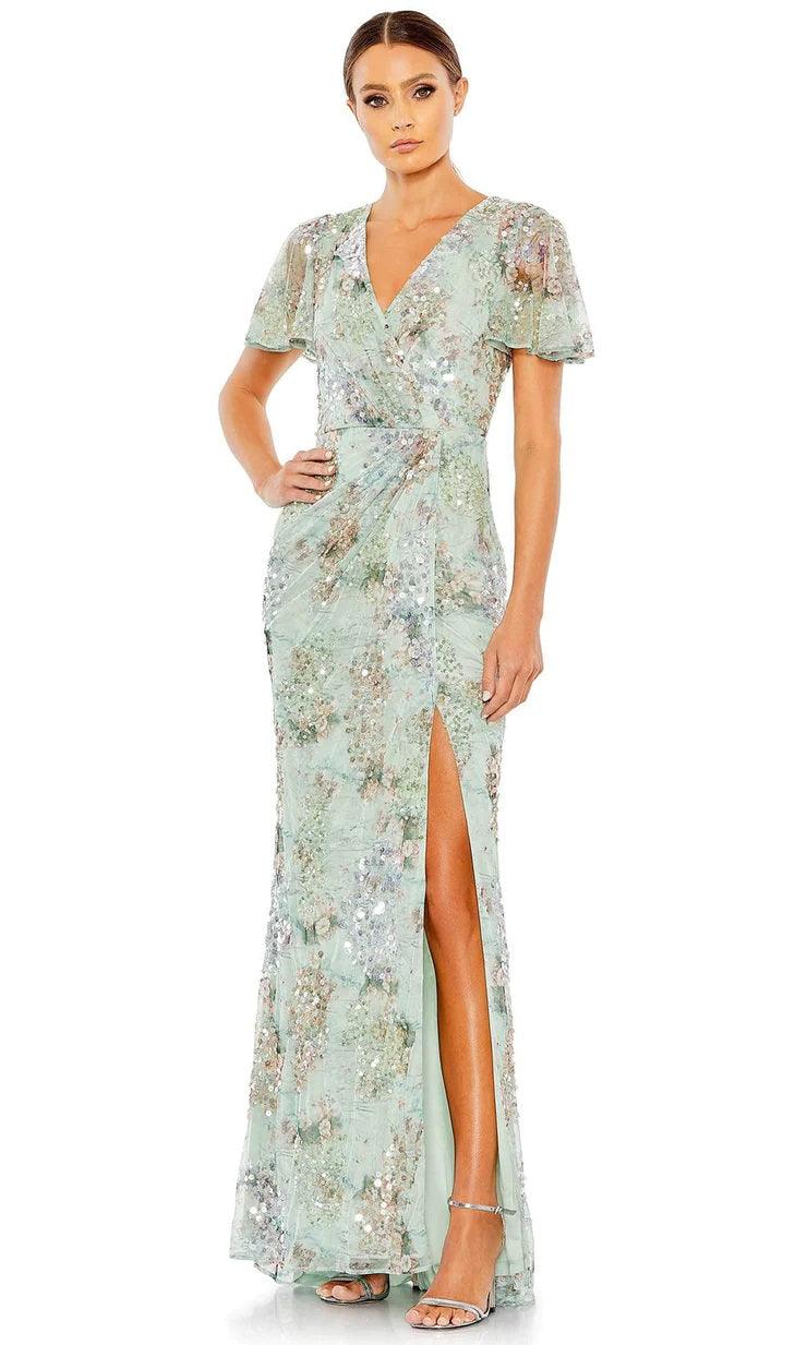 Mac Duggal Formal Short Sleeve Dress 93749 - The Dress Outlet