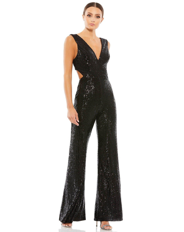 Formal Sleeveless Sequin Jumpsuit Sequin Detail Mac Duggal 26691