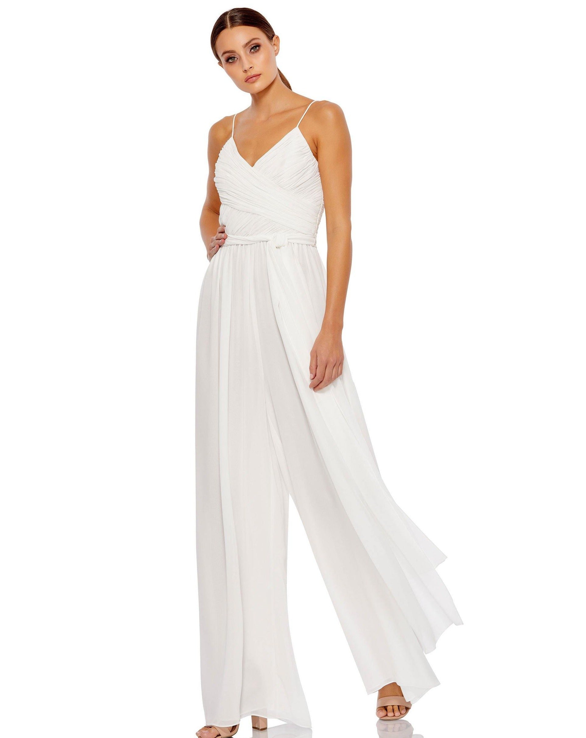 Mac Duggal Chiffon Ruched Wide Leg Jumpsuit 2651 - The Dress Outlet