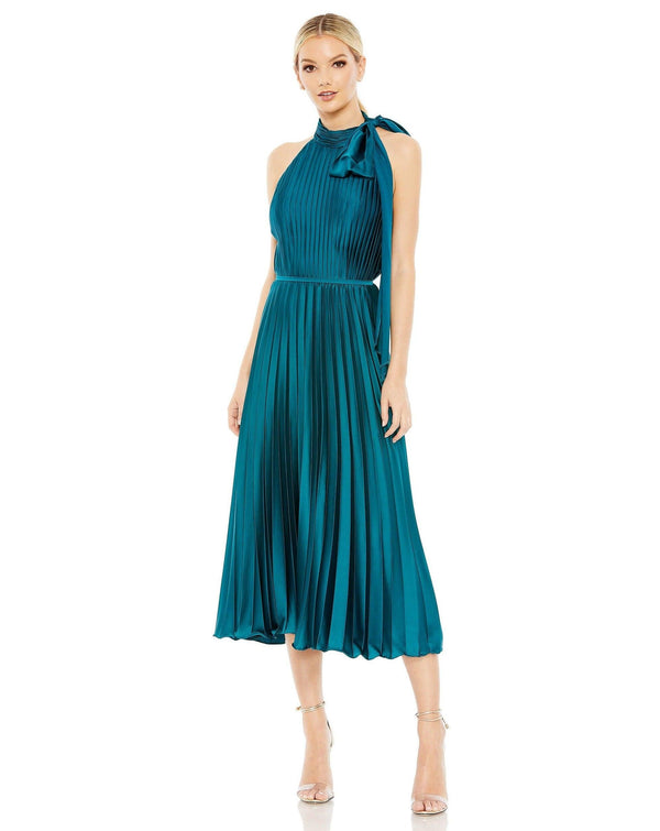 Halter Tea Length Dress Halter Neckline Mac Duggal 26909