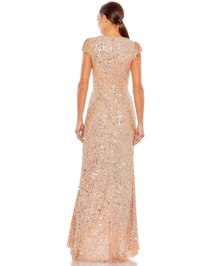Mac Duggal High Low Cap Sleeve Formal Dress 5631 - The Dress Outlet