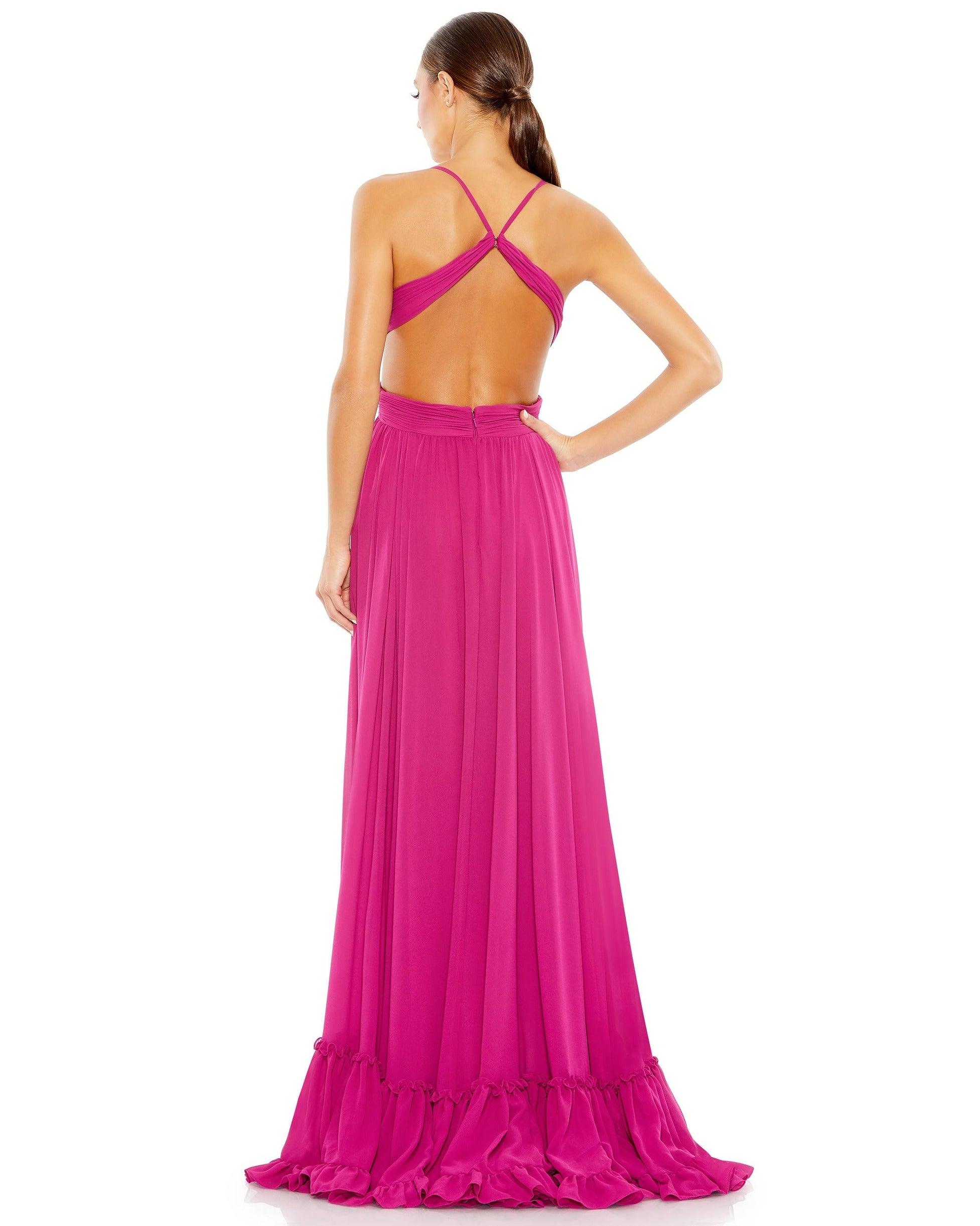 Mac Duggal High Low Formal Chiffon Prom Dress 67992 - The Dress Outlet