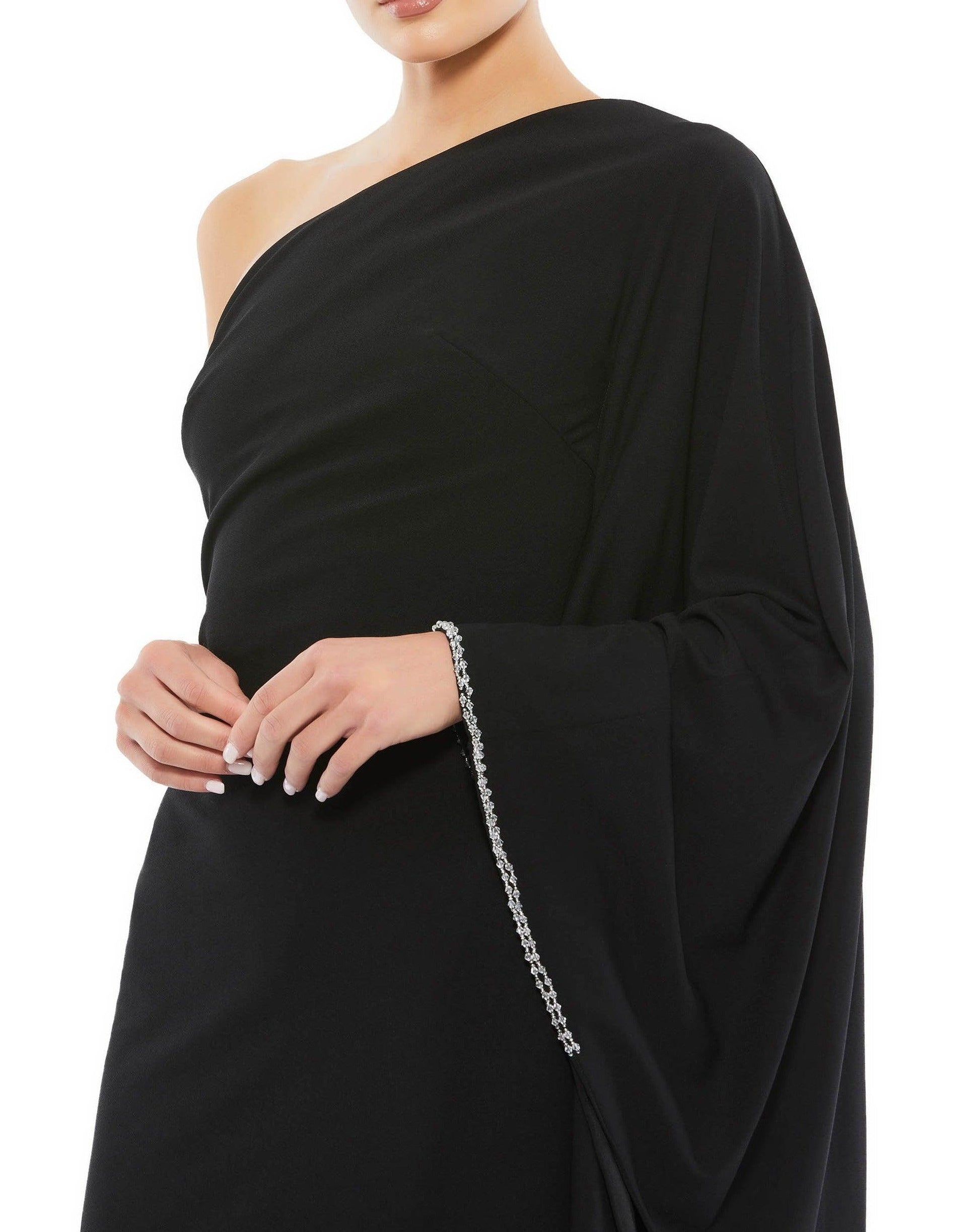 Mac Duggal 11247 High Low One Shoulder Cape Dress