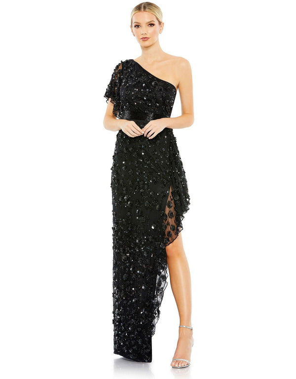 High Low One Shoulder Formal Dress One Shoulder Detail Mac Duggal 93687