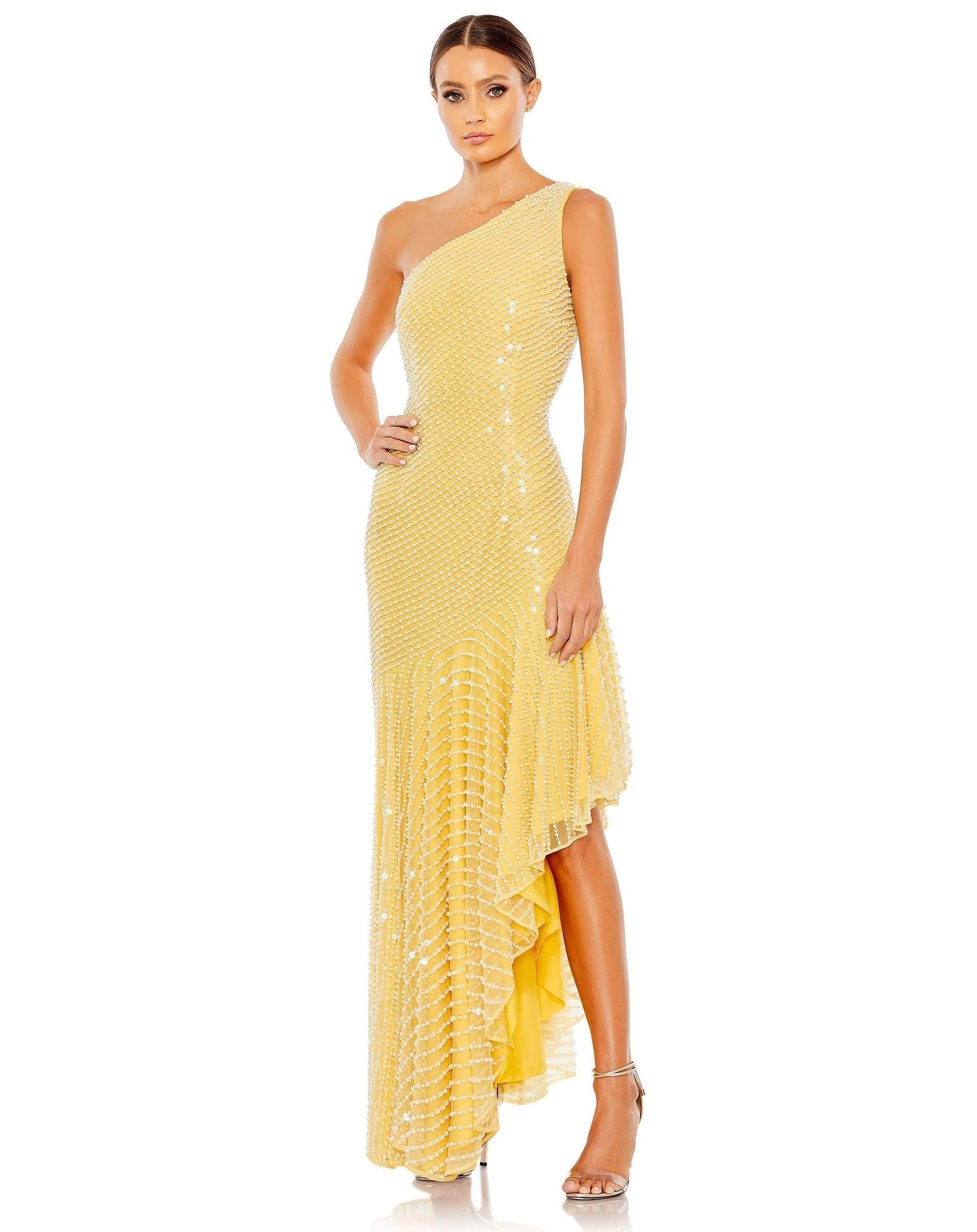 Mac Duggal 93741 High Low One Shoulder Formal Dress