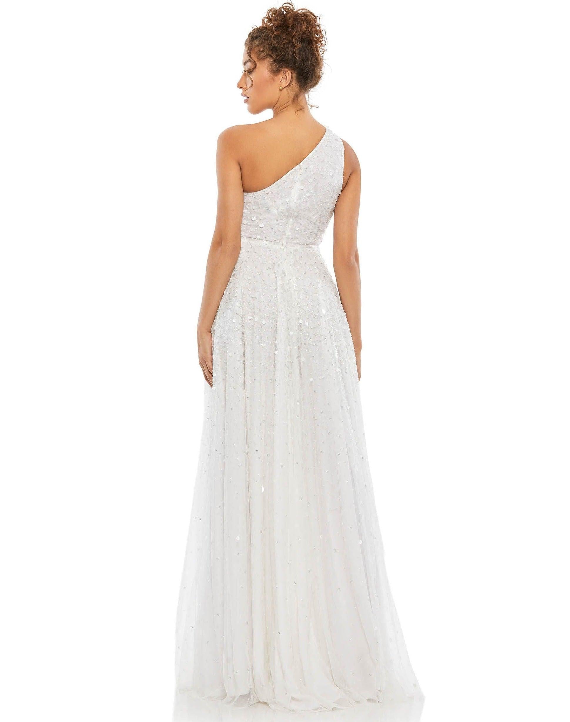 Mac Duggal 10825 High Low One Shoulder Prom Dress