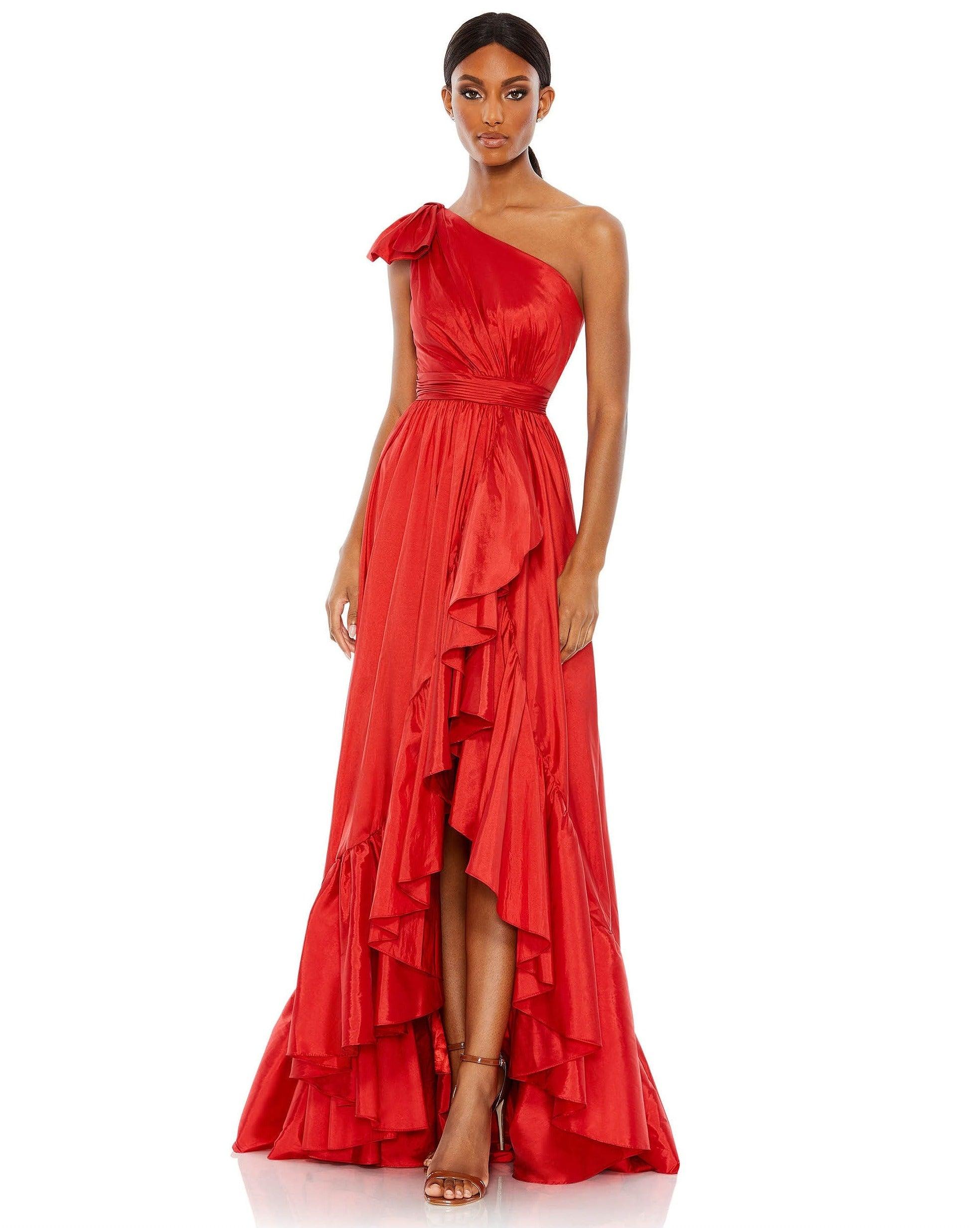 Mac duggal cheap red prom dress