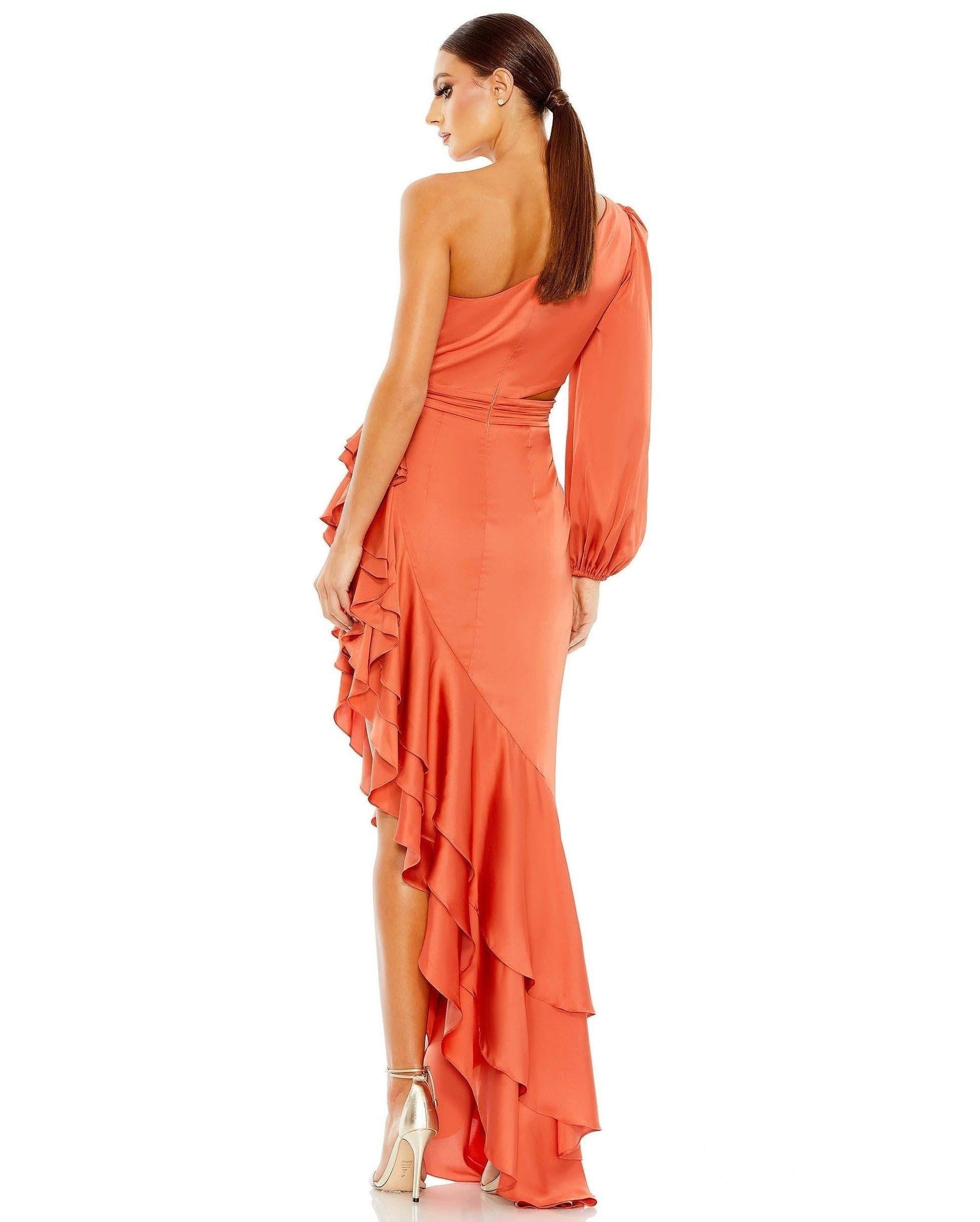 Mac Duggal High Low One Shoulder Prom Dress Sale