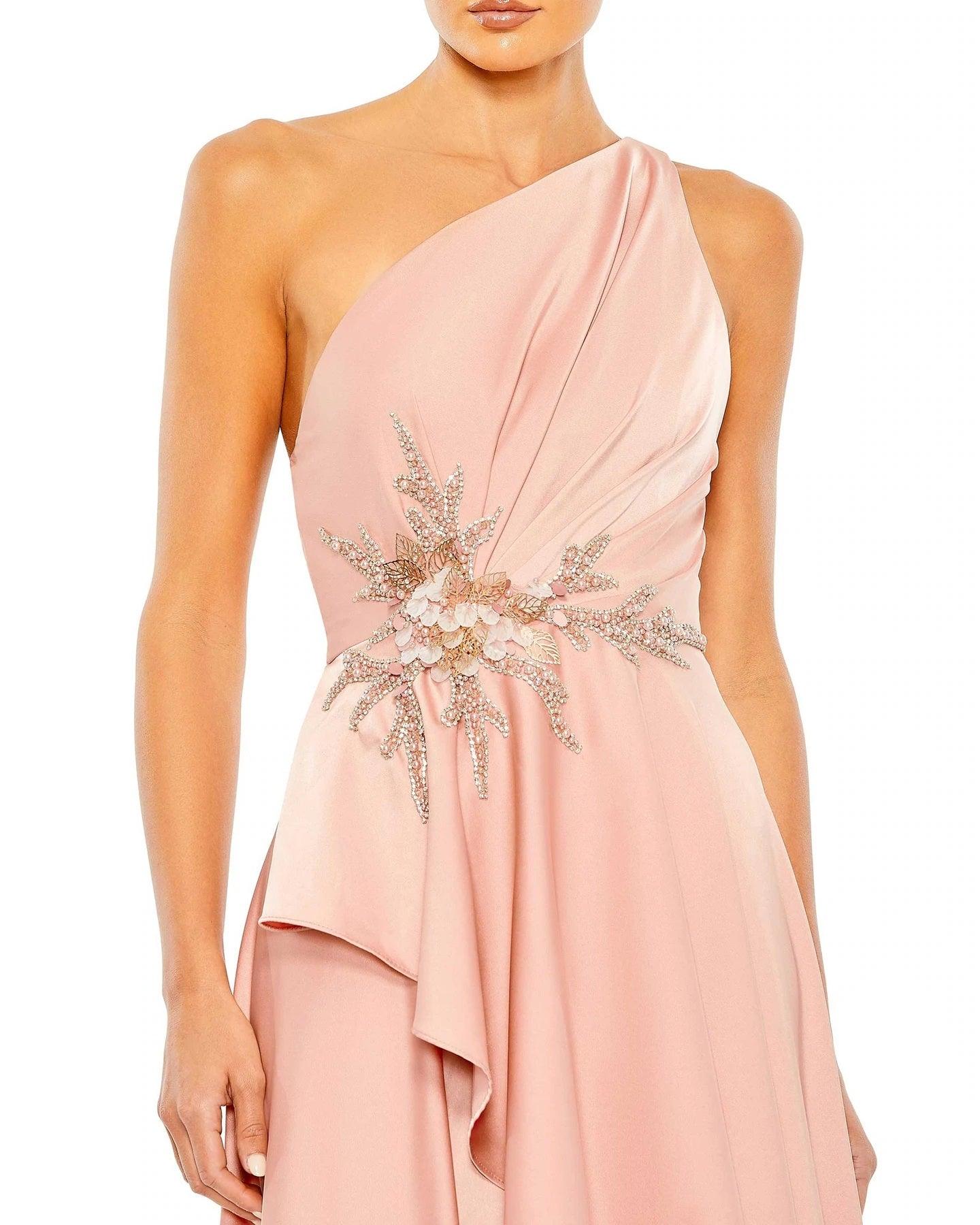 Mac Duggal High Low One Shoulder Prom Gown 11262 - The Dress Outlet