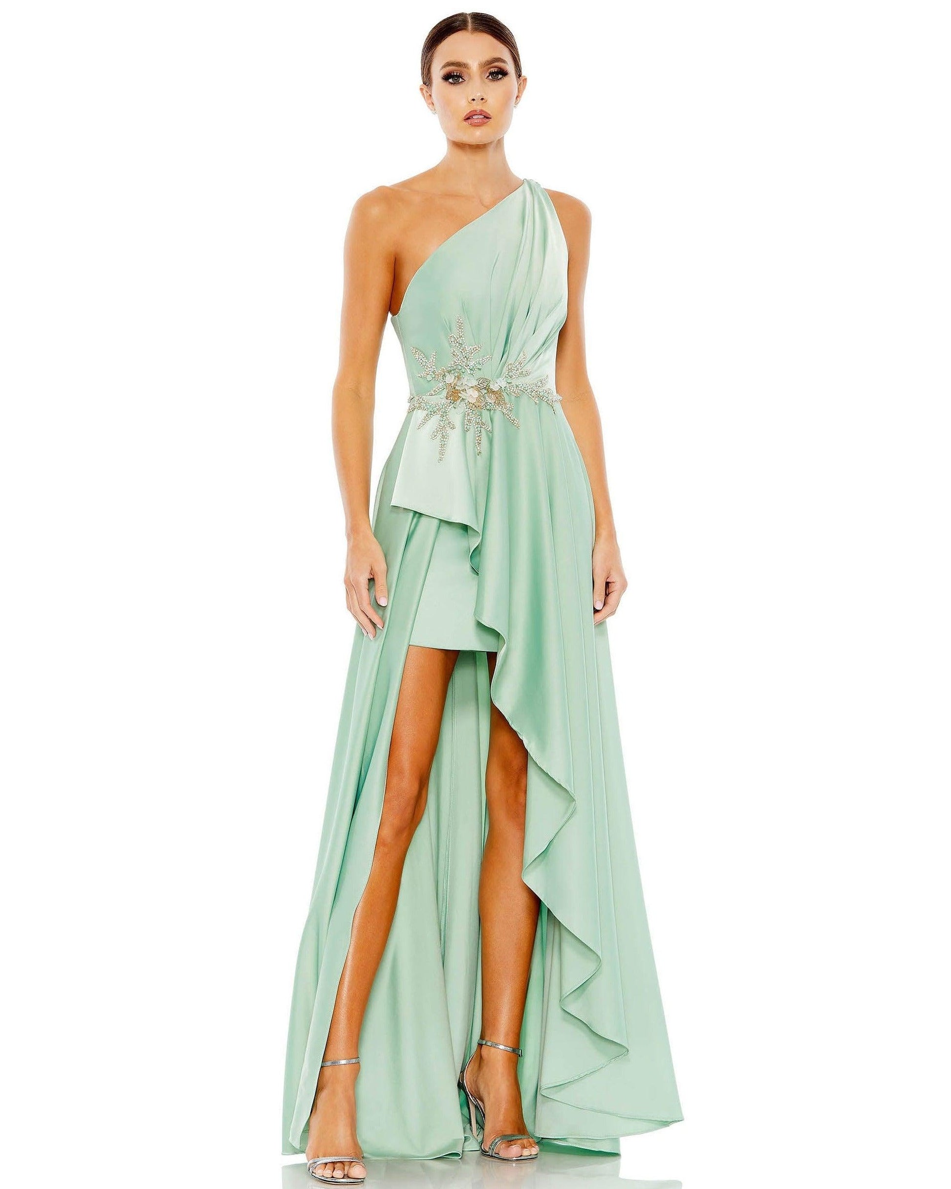 Mac Duggal 11262 High Low One Shoulder Prom Gown
