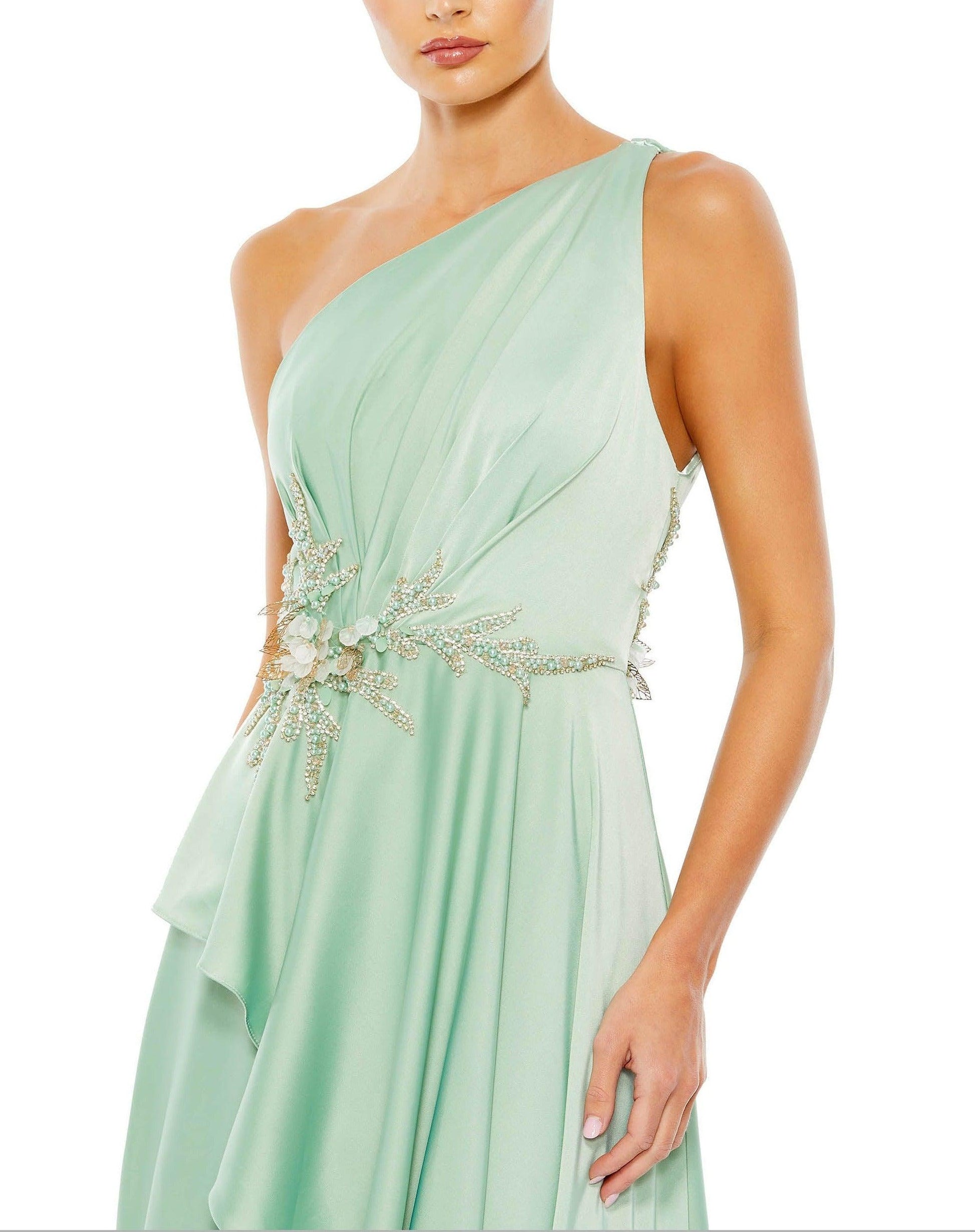 Mac Duggal 11262 High Low One Shoulder Prom Gown