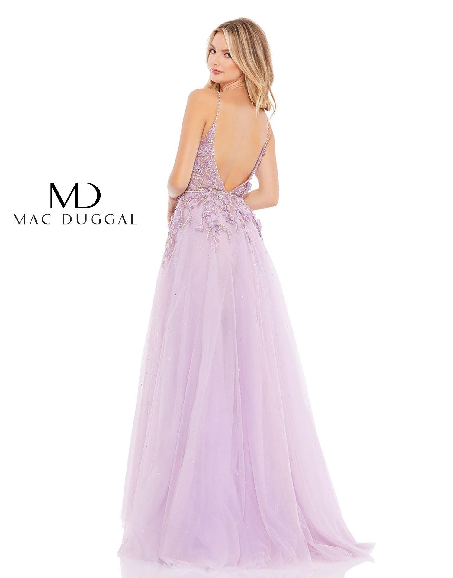 Mac Duggal 11207 High Low Spaghetti Strap Prom Gown