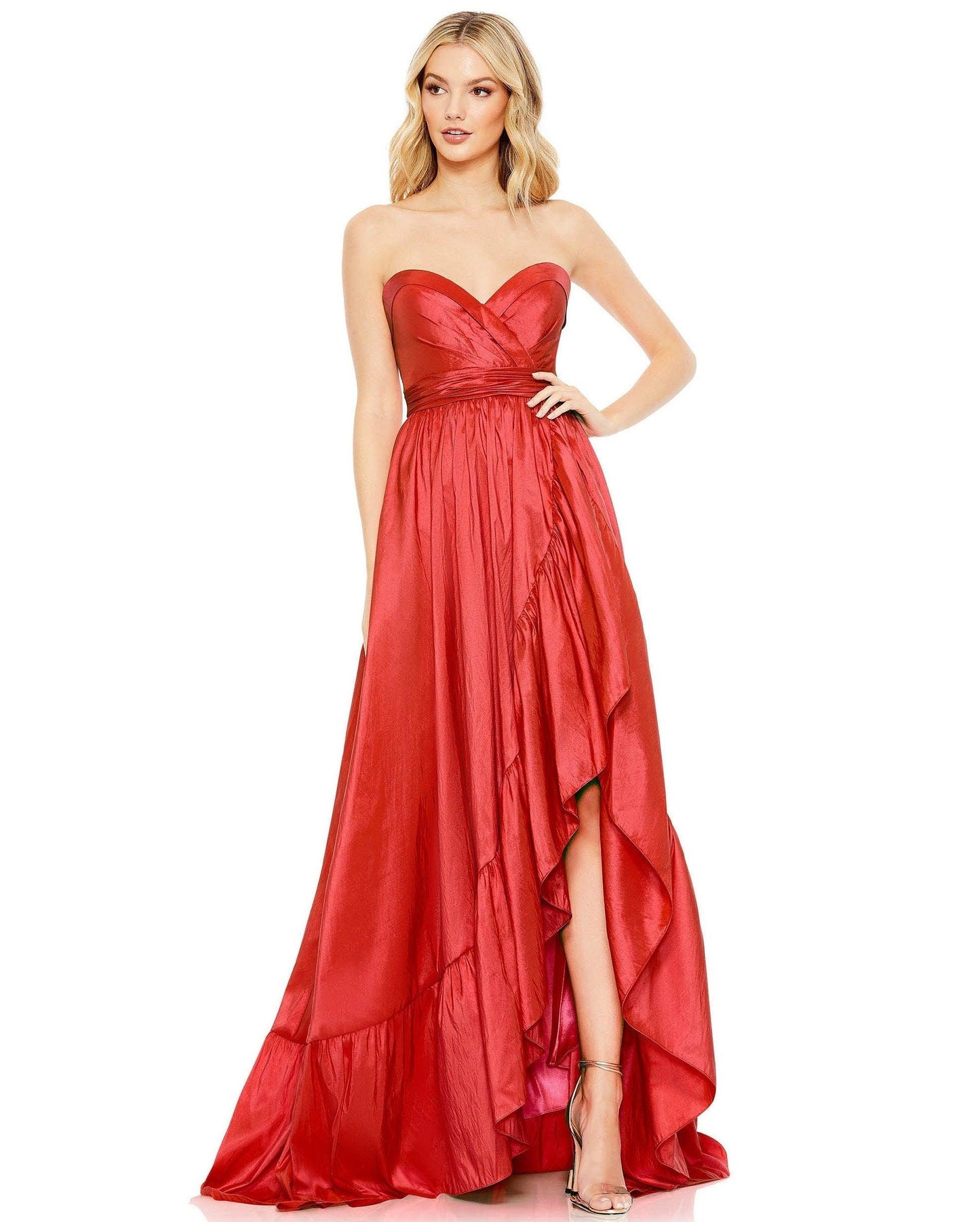 Mac Duggal High Low Strapless Prom Dress 68040 - The Dress Outlet