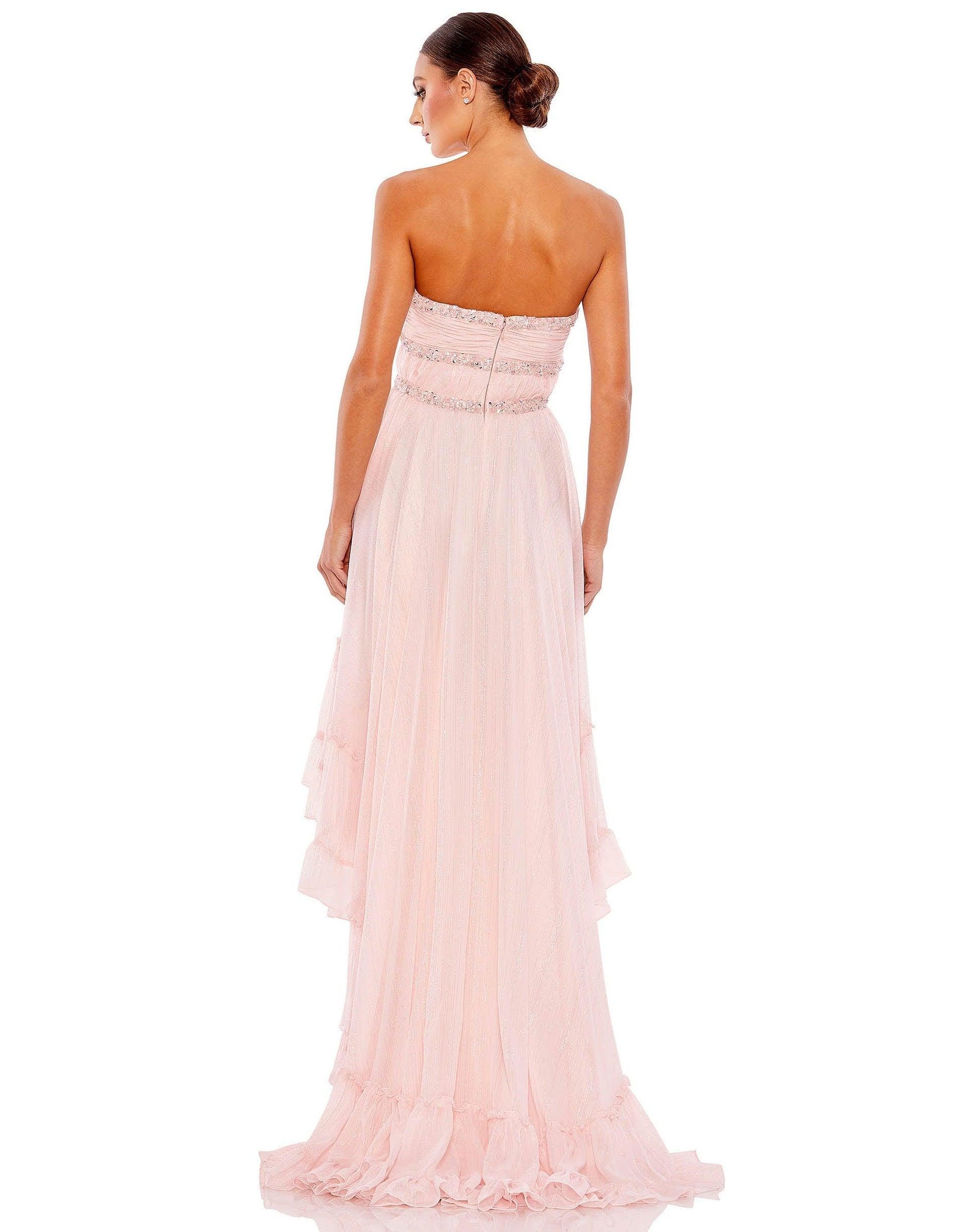 Mac Duggal 68096 High Strapless Beaded Prom Dress