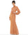 Mac Duggal Long Bishop Sleeve Formal Dress Rust
