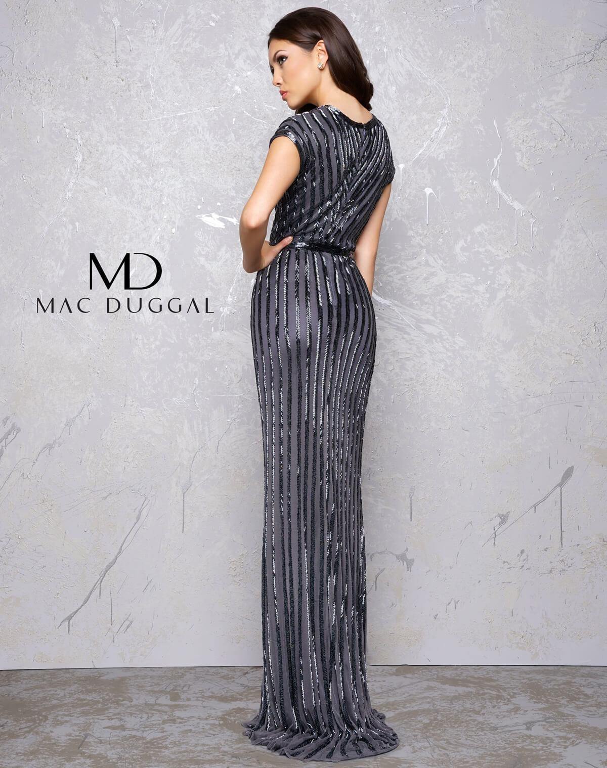 Mac Duggal 4431 Long Cap Sleeve Evening Prom Dress