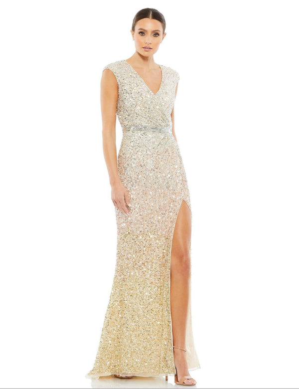 Long Cap Sleeve Formal Evening Gown Cap Sleeves Mac Duggal 5489