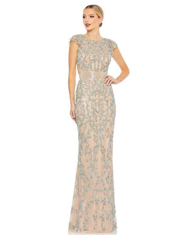 Long Cap Sleeve Formal Evening Gown Cap Sleeves Mac Duggal 5689