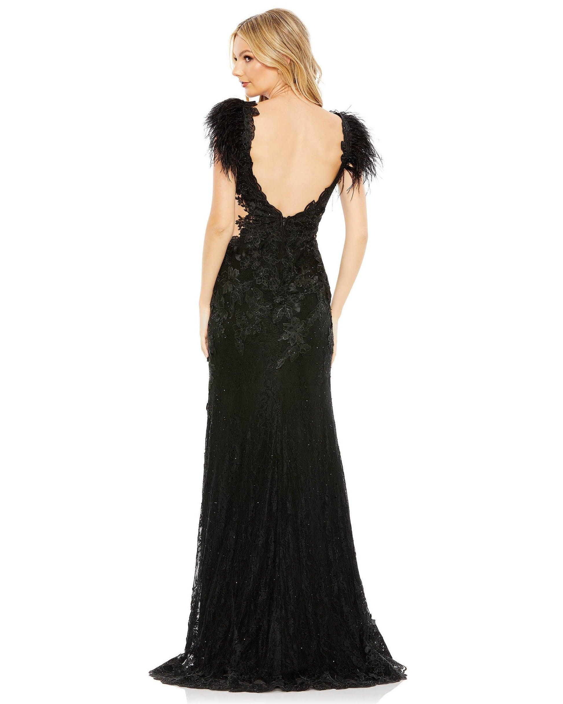 Black Mac Duggal 67782 Long Cap Sleeve Formal Prom Dress - Prom Dresses ...