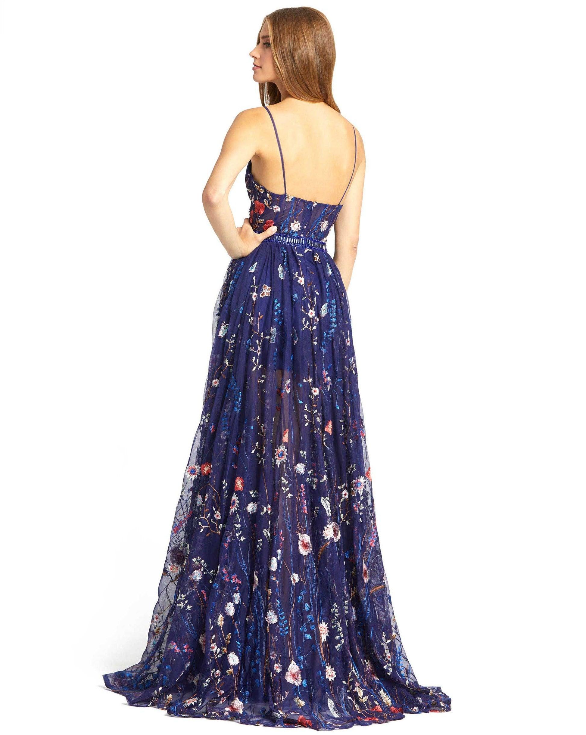 Mac Duggal 62989 Long Floral Formal Dress