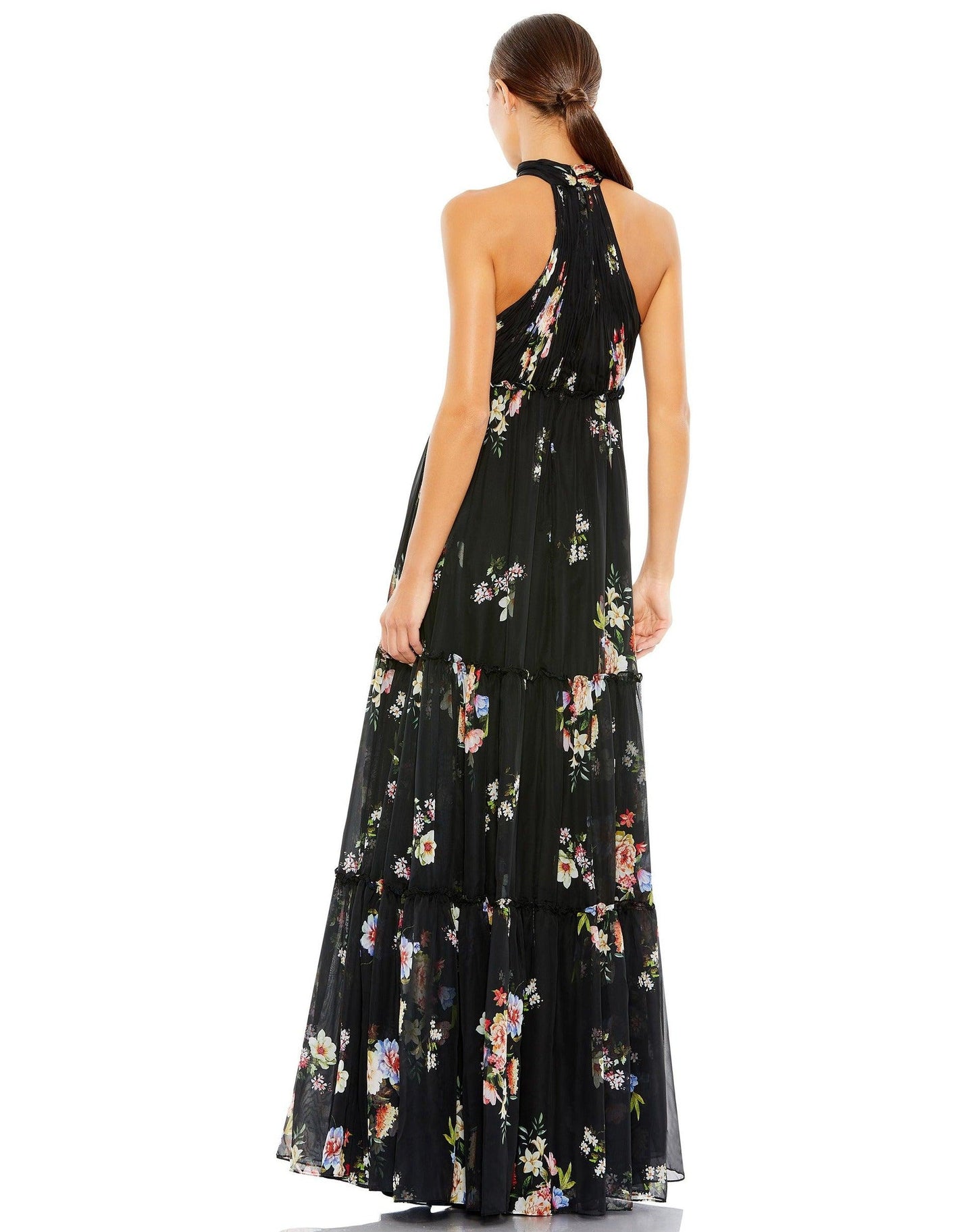 Mac Duggal Long Floral Halter Formal Dress 55814 - The Dress Outlet