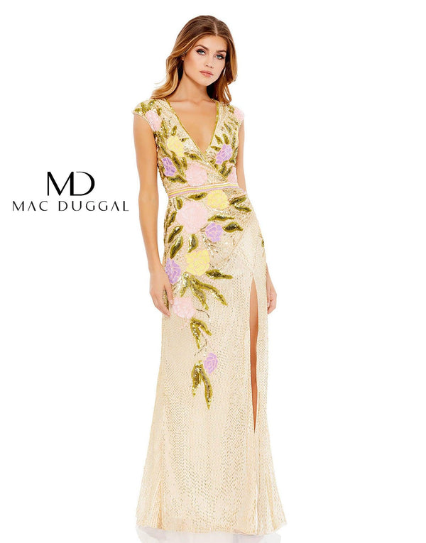 Long Formal Beaded Dress Beaded Detail Mac Duggal 5420