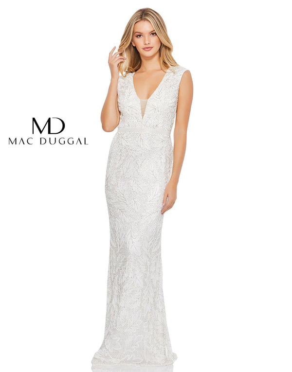 Long Formal Beaded Evening Dress Beaded Detail Mac Duggal 5429