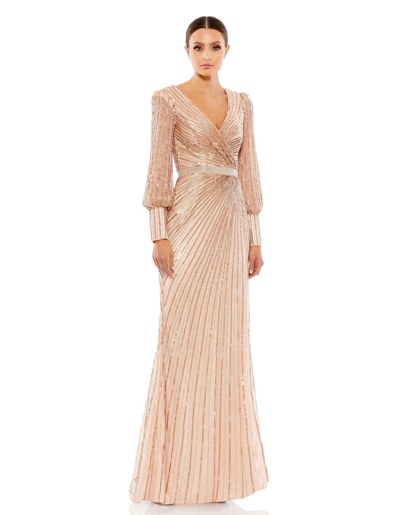 Midnight Mac Duggal 5501 Long Formal Beaded Evening Dress