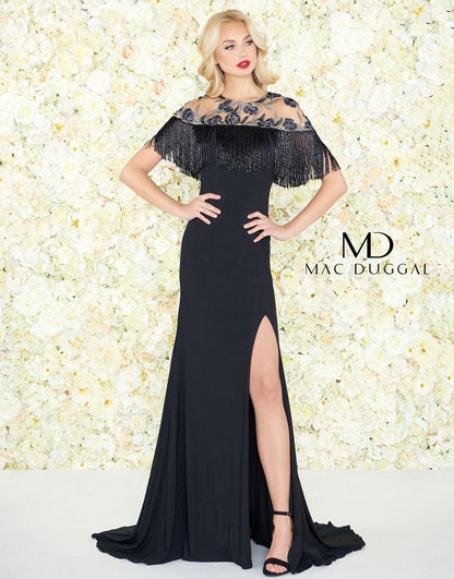 Mac Duggal Long Formal Beaded Evening Dress 79168R - The Dress Outlet