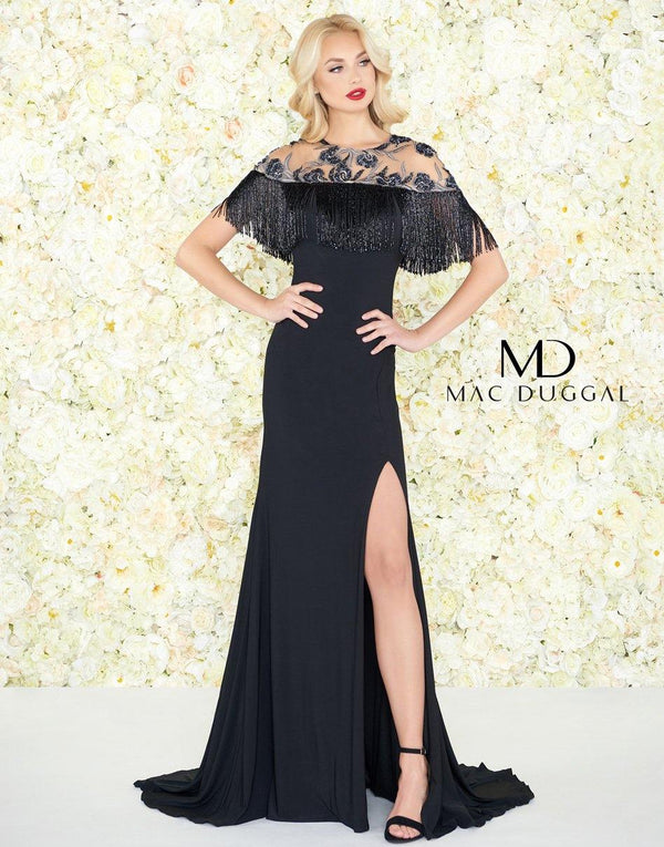Long Formal Beaded Evening Dress Beaded Detail Mac Duggal 79168