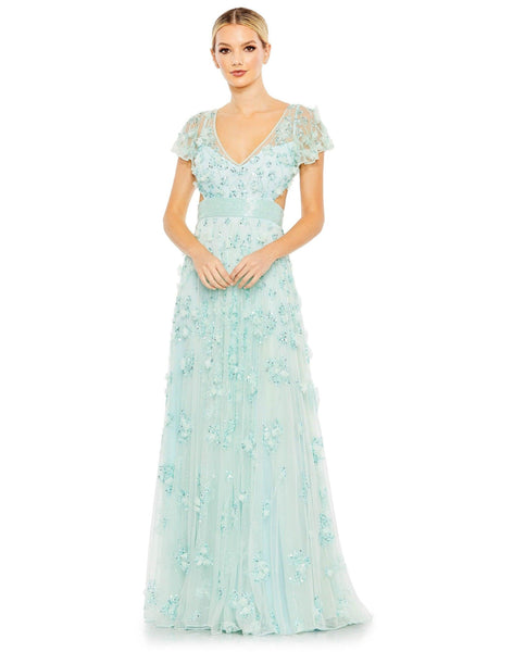 MAC DUGGAL マック ドゥガル ビーズディテール 長袖ミディドレス Mac Duggal(マックドゥガル) パーティードレス(レディース
