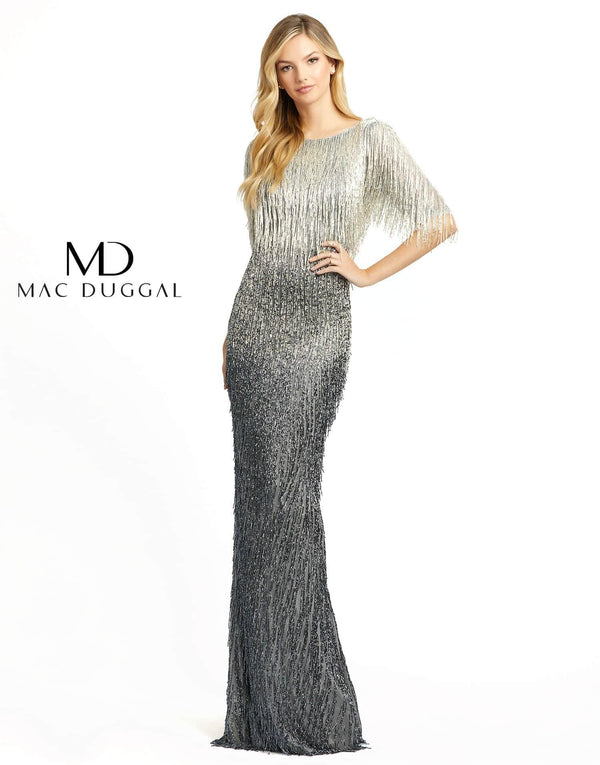 Long Formal Beaded Evening Sheath Dress Beaded Detail Mac Duggal