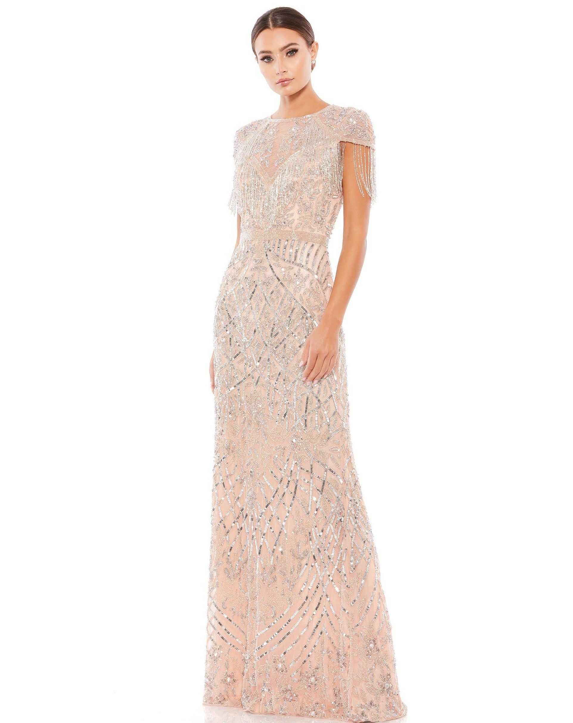 Mac Duggal 4715 Long Formal Beaded Fringe Dress | The Dress Outlet Mac Duggal 4715 Long Formal Beaded Fringe Dress | The Dress Outlet