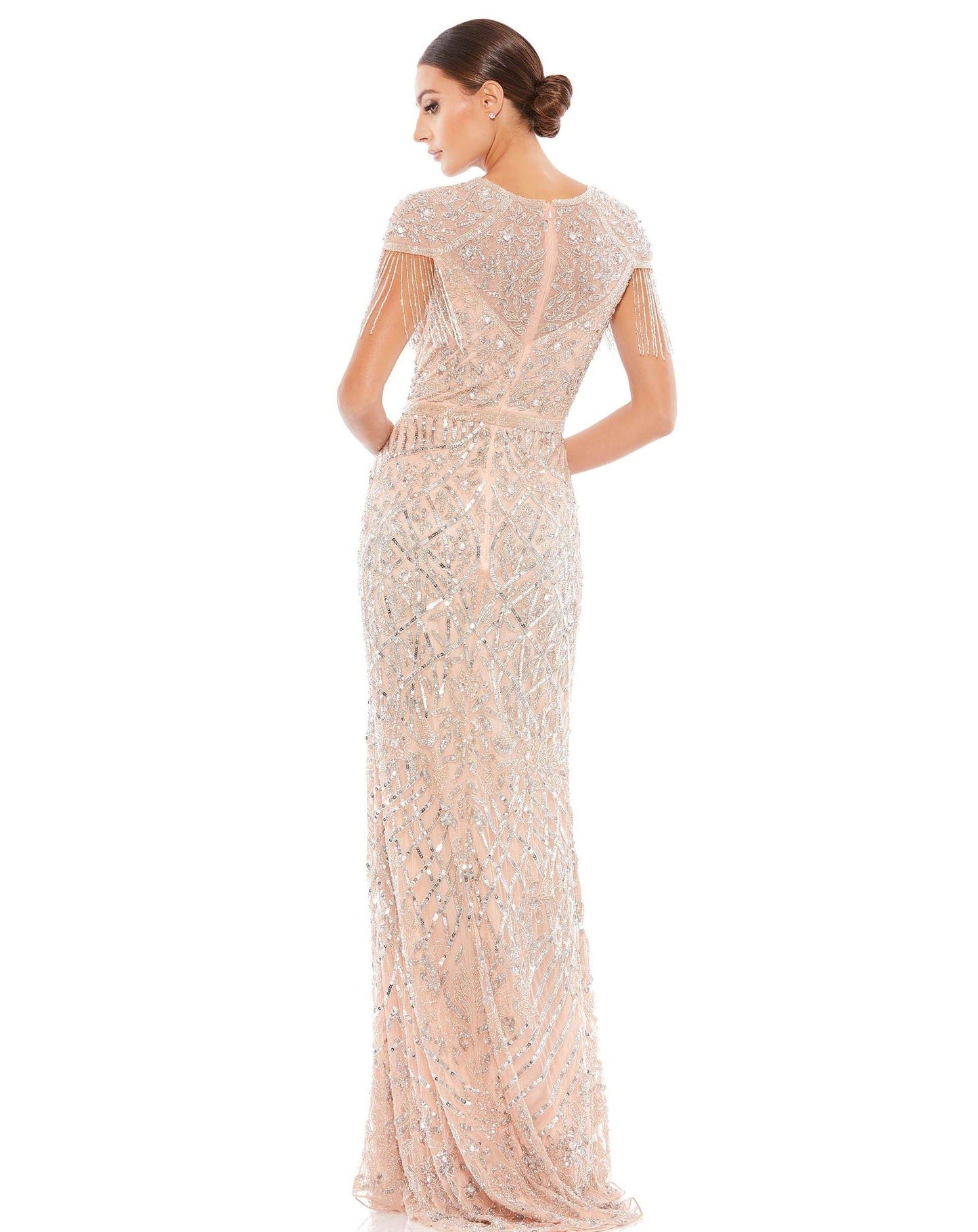 Mac Duggal Long Formal Beaded Fringe Dress 4715 - The Dress Outlet