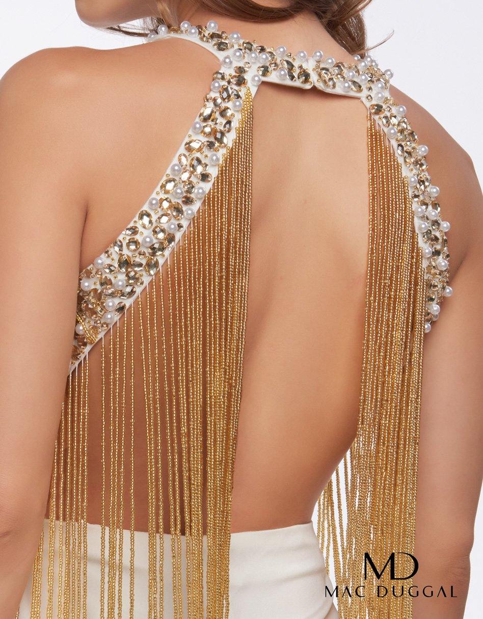Mac Duggal 12168 Long Formal Beaded Jumpsuit