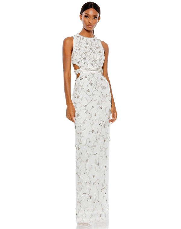 Long Formal Beaded Prom Dress Beaded Detail Mac Duggal 10873