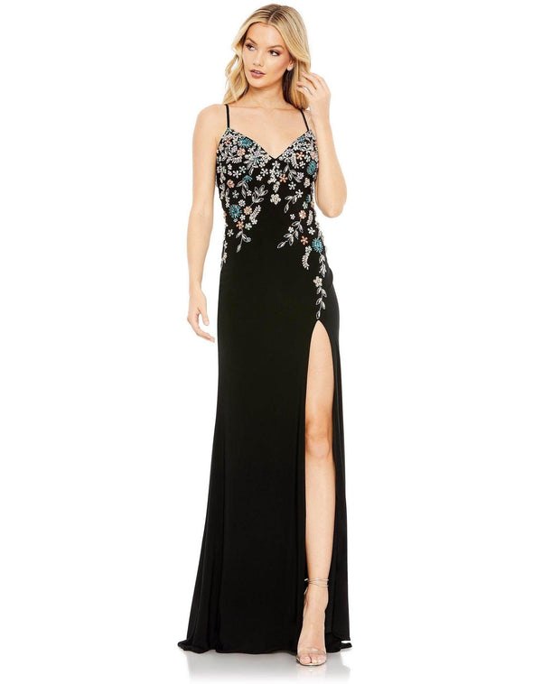 Long Formal Beaded Prom Dress Beaded Detail Mac Duggal 42006