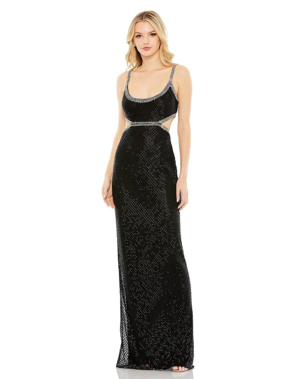 Long Formal Beaded Prom Dress Beaded Detail Mac Duggal 93664