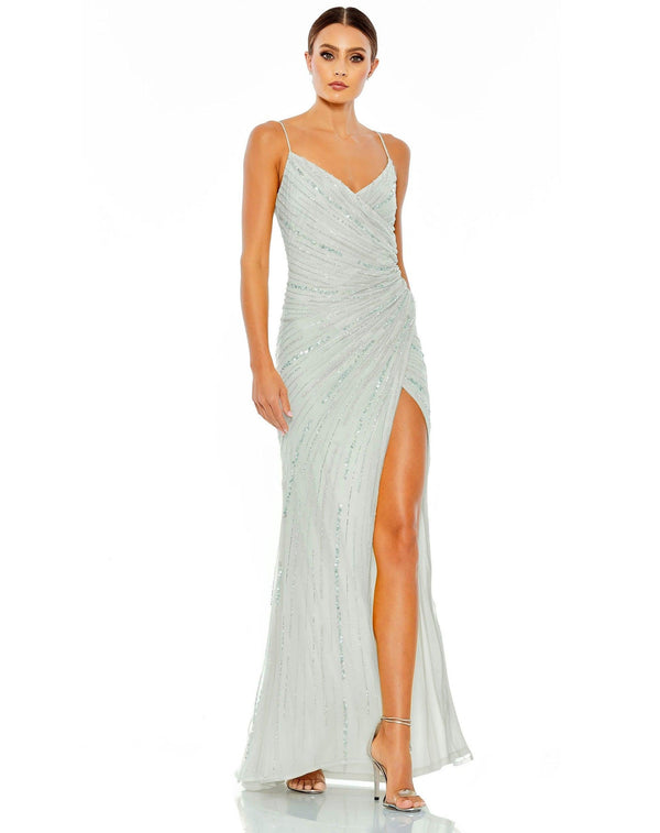 Long Formal Beaded Prom Dress Beaded Detail Mac Duggal 93733