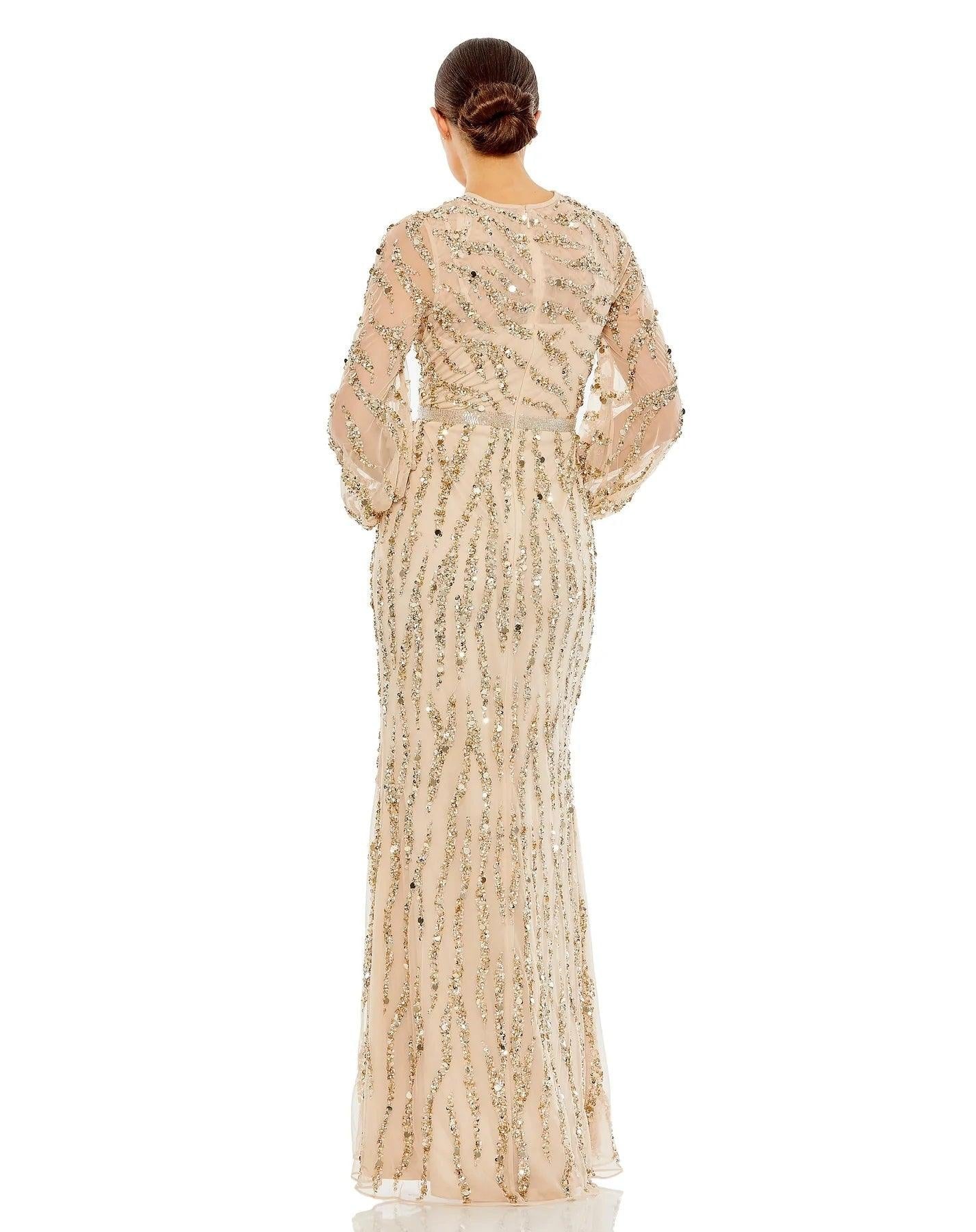 Mac Duggal Long Formal Beaded Trumpet Dress 93789 - The Dress Outlet