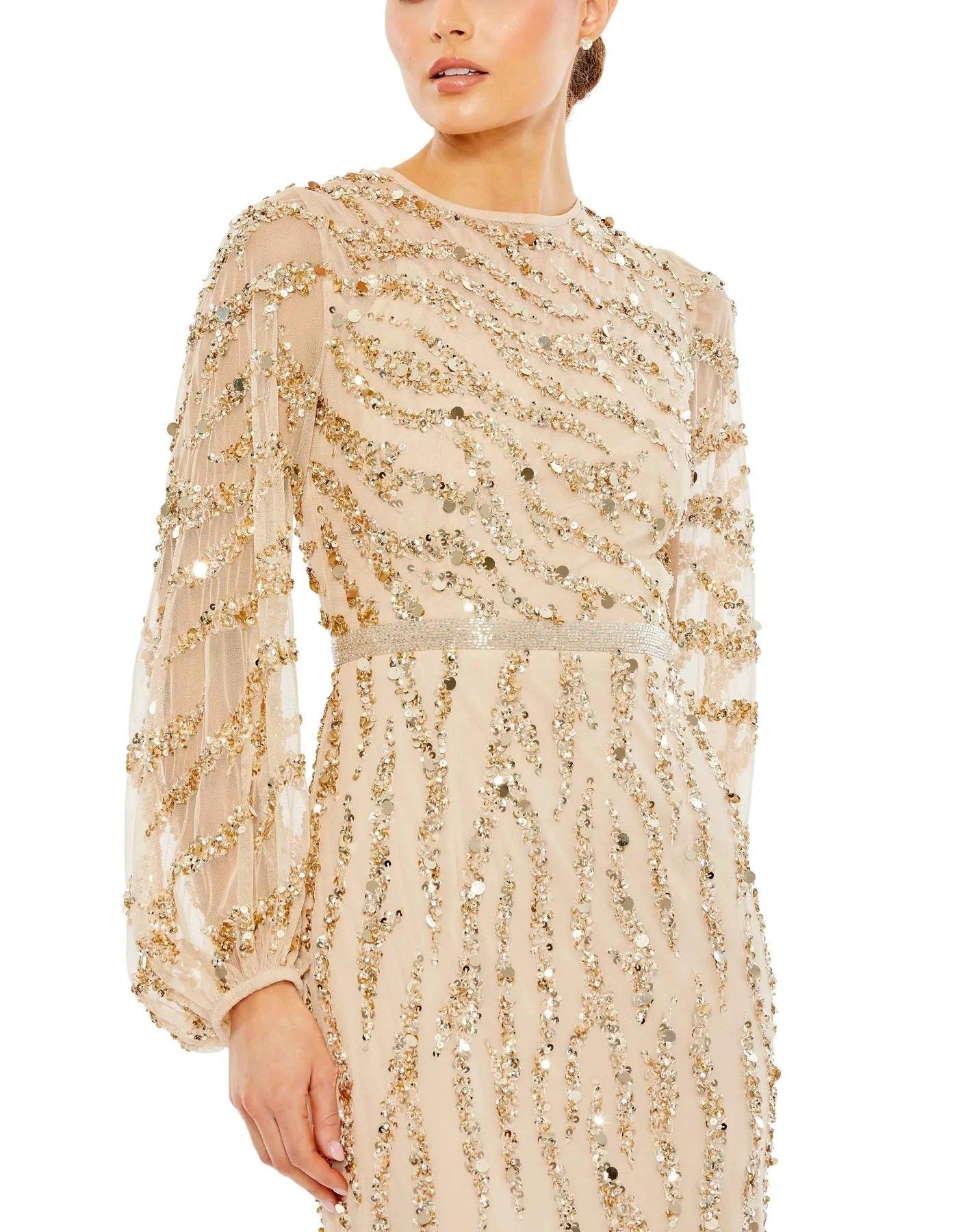 Mac Duggal Long Formal Beaded Trumpet Dress 93789 - The Dress Outlet