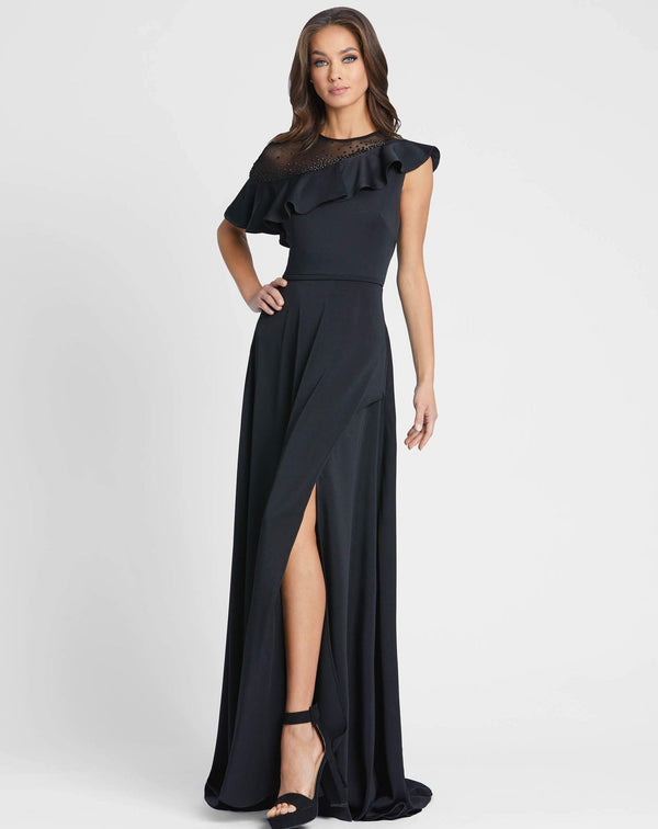 Long Formal Cap Sleeve Evening Gown Cap Sleeves Mac Duggal 55317