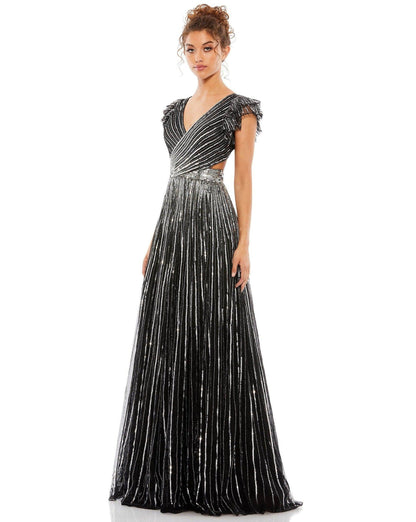 Mac Duggal Long Formal Cap Sleeve Prom Dress 5568 - The Dress Outlet